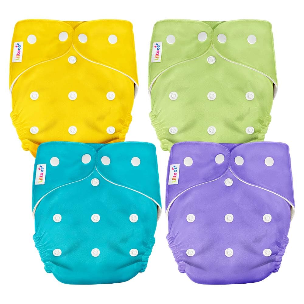 Baby Reusable Diapers Plain - with 6-layer insert pad