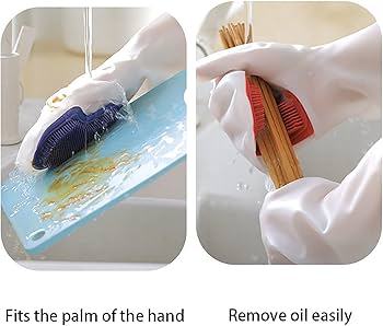 Silicone Gloves with Scrubber Sponge
