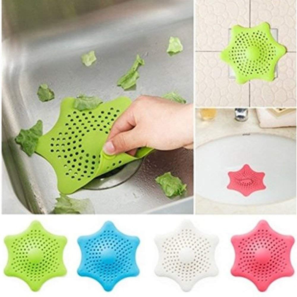 Silicone Star Shaped Sink Bathroom Hair Catcher Drain Strainers for Basin