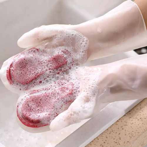 Silicone Gloves with Scrubber Sponge