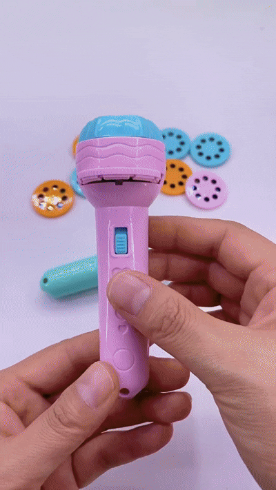 Mini Projector Torch Slide Flashlight Light